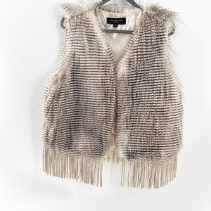 Andrew Marc New York Faux Fur vest with fringe